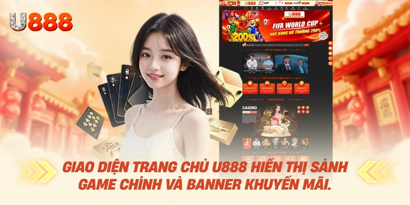 U88 – UU88 Nhà Cái U888.COM Kho Game Đa Dạng, Ưu Đãi Hấp Dẫn 2026 14 Giao diện trang chủ U888 hiển thị sảnh game chính và banner khuyến mãi.